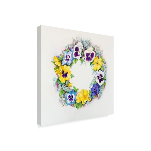 Joanne Porter 'Pansy Wreath' Canvas Art,14x14